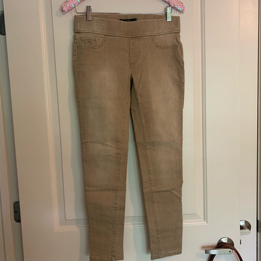 Ralph Lauren Jean Co Tan Skinny Jeggings 2 Petite